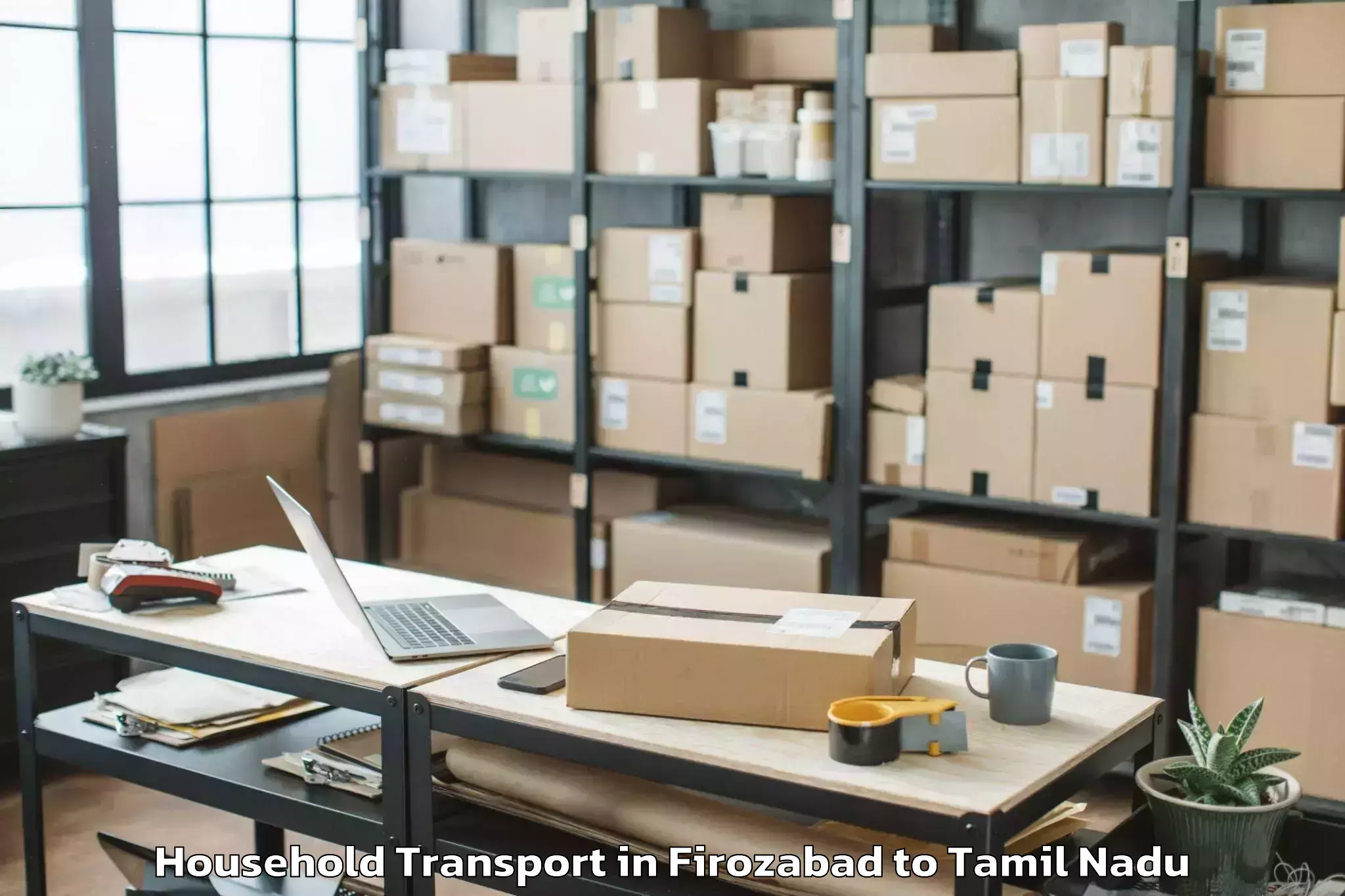 Efficient Firozabad to Kamarajar Port Household Transport